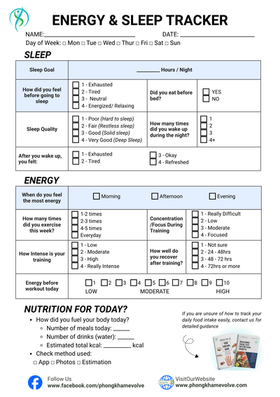 Energy & Sleep Template